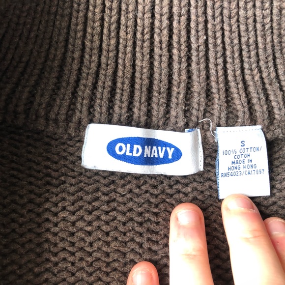 (229) Long Brown Knit Zipup Cardigan - Picture 7 of 7